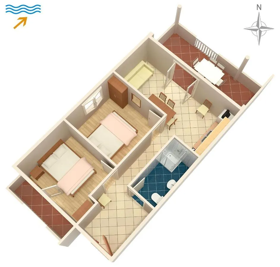 Apartments By The Sea Kraj, Pasman - 331 Tkon 0*,  Κροατία